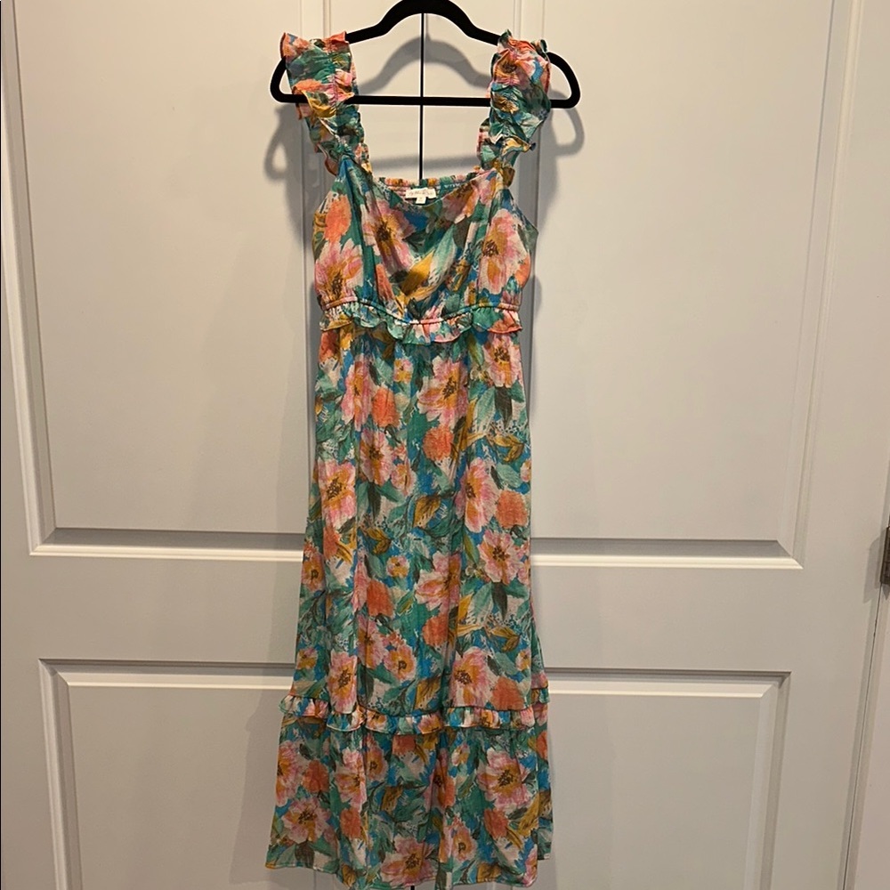 New - By the River medium Floral Sleeveless Dress - maxi